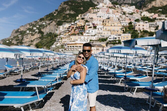 1 Hour Private Photoshoot in Positano - Framing the Positano pyramid from the shoreline