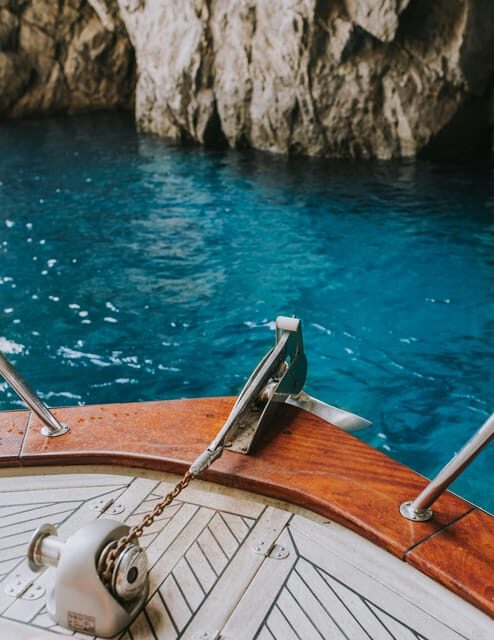 Positano: Capri and Blue Grotto Shared Boat Tour with Drinks - Swim stop in the Tyrrhenian Sea: included masks and a real break