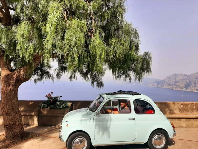 Positano/Praiano: Iconic Fiat 500 Private Amalfi Coast Tour - That fruit stand stop: the color trick that makes photos pop